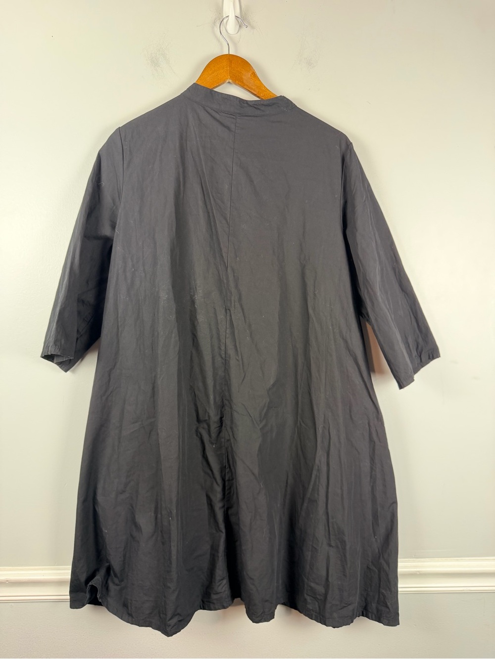 Bryn Walker Winona Organic Cotton Mandarin Collar Elbow Sleeve Tunic Dress Med - Picture 10 of 12